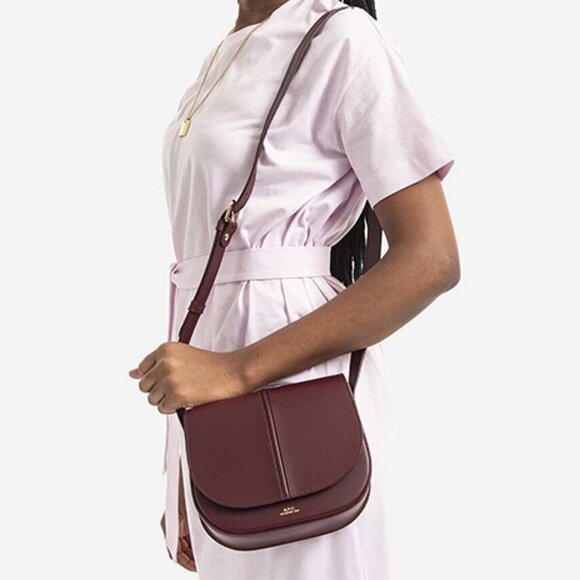 A.P.C. Betty In Bordeaux Leather Womens Shoulder Bags